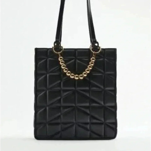 Zara black quilted tote bag - Picture 1 of 6